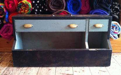 Upcycled wooden toolbox