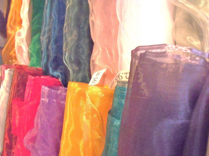 Coloured organza fabric